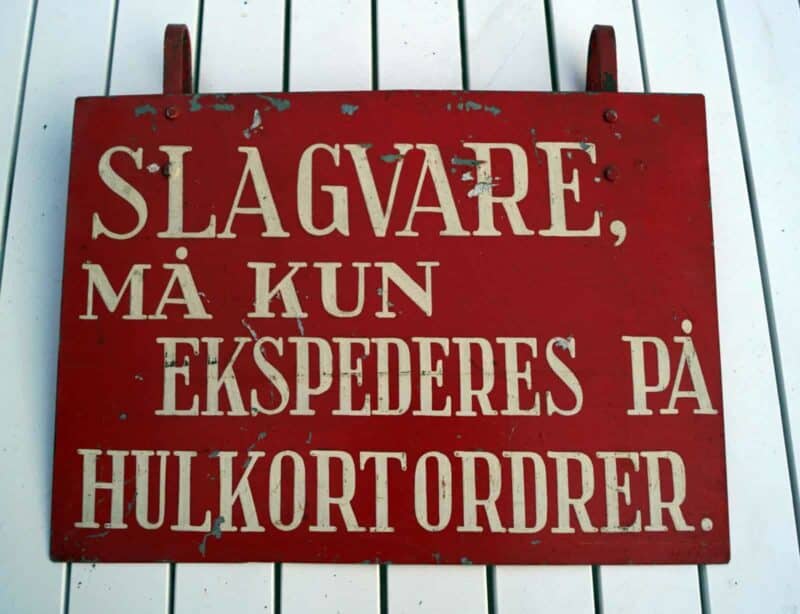 Slagvare må kun ekspederes på hulkort ordrer