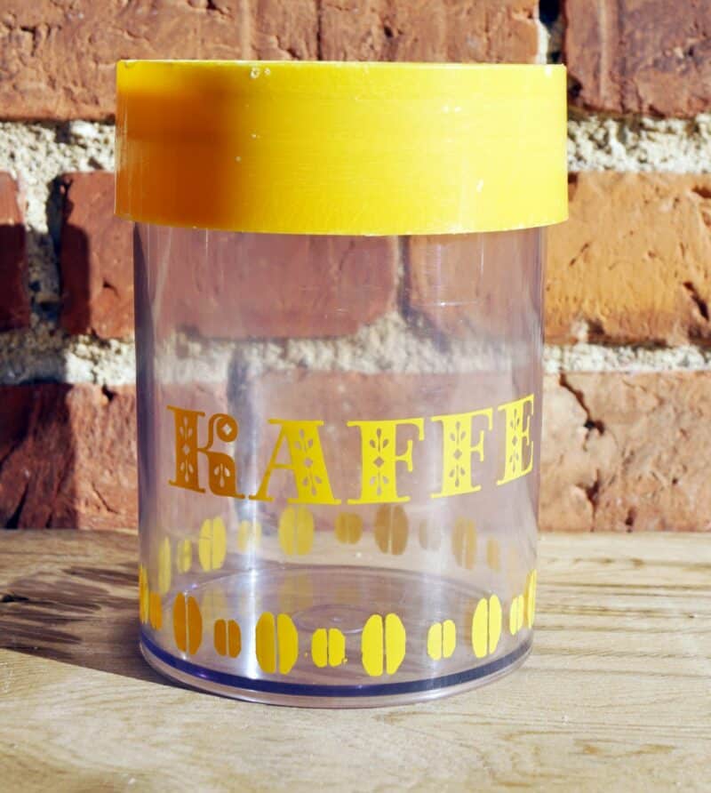 Kaffedåse plast gul (Erik Kold)