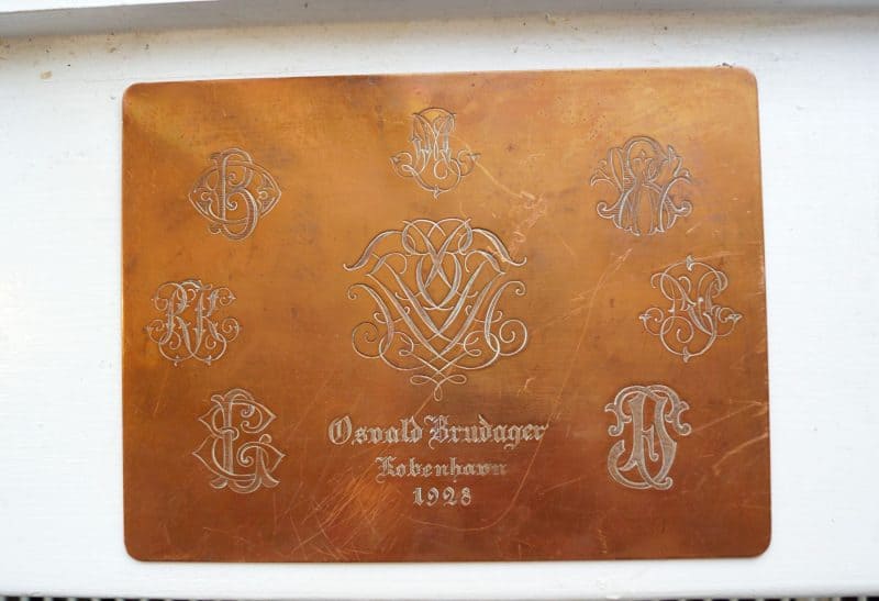 Osvald Brudager København 1928 - Kobberplade med fonttyper og monogrammer