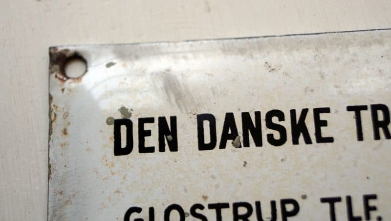 Emaljeskilt. Den Danske Trådvarefabrik