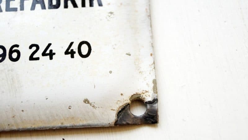 Emaljeskilt. Den Danske Trådvarefabrik