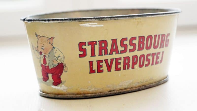 Strassbourg Leverpostej. J. Steffensen, København. Form i blik