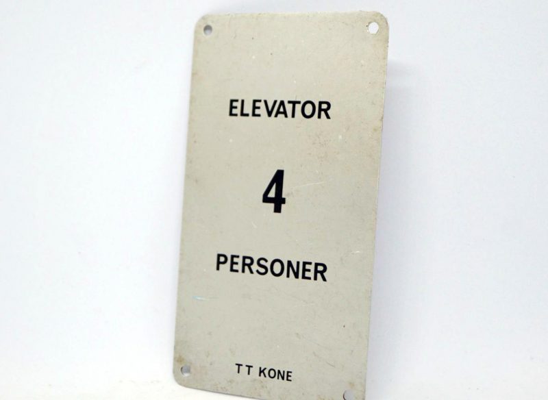 Elevatorskilt 4 Personer