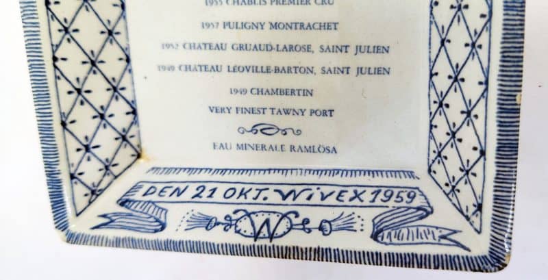 Møntskål, askebæger fra Wivex 1959 (Den 21 Okt.) med Ramlösereklame