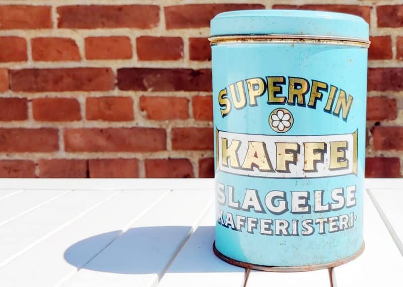 Slagelse Superfin kaffe blå dåse