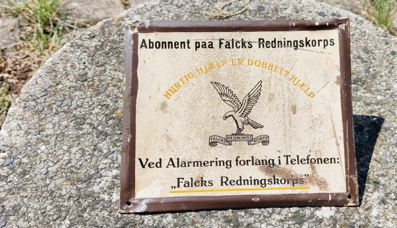 Abonnent paa Falcks Redningskorps blikskilt