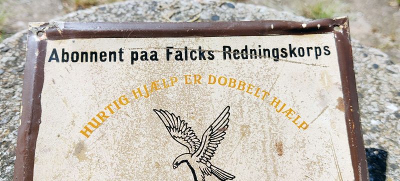 Abonnent paa Falcks Redningskorps blikskilt
