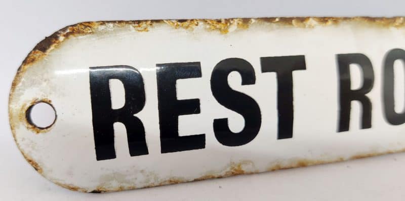 Rest room. Emaljeskilt
