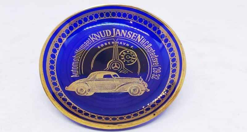 Lille glasskål fra Automobilfirmaet Knud Jansen H. C. Ørstedsvej 29-32 København F