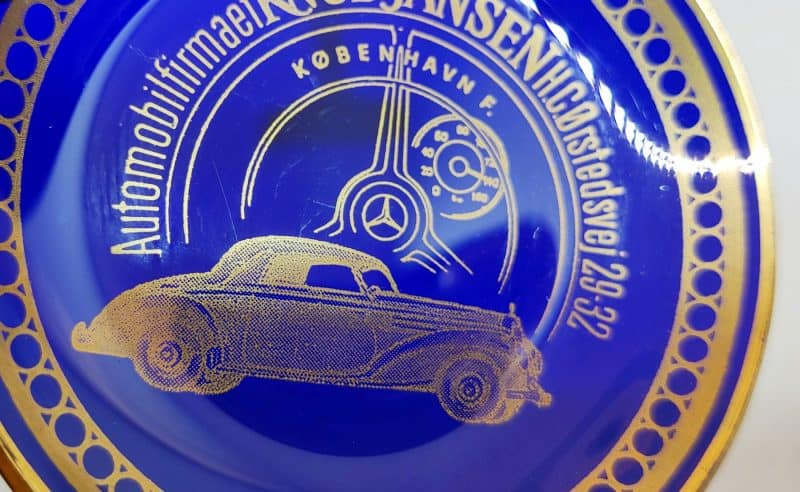 Lille glasskål fra Automobilfirmaet Knud Jansen H. C. Ørstedsvej 29-32 København F