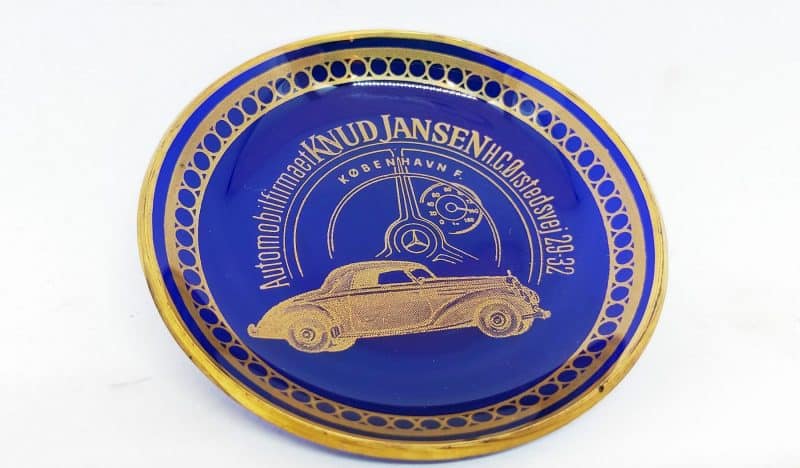 Lille glasskål fra Automobilfirmaet Knud Jansen H. C. Ørstedsvej 29-32 København F