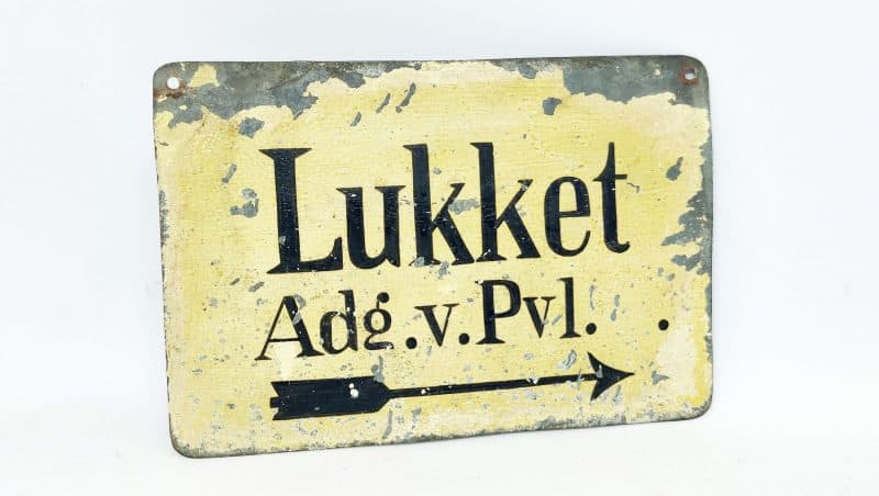 Lukket. Adg. v. Pvl. - dobbeltsidet