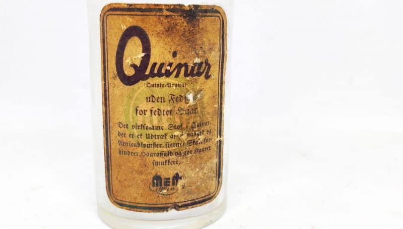 Quinar uden fedt! - Gammel haarvandsflaske