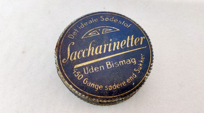 Saccharinetter Uden Bismag 450 Gange sødere end Sukker. Fahlberg-List. Chem. Fabriken Magdeburg Sudost