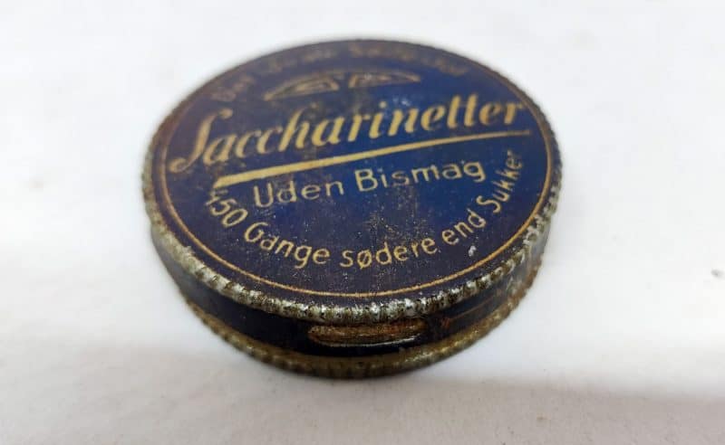 Saccharinetter Uden Bismag 450 Gange sødere end Sukker. Fahlberg-List. Chem. Fabriken Magdeburg Sudost