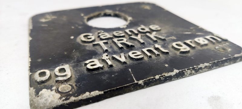 Fodgænger skilt - Gående tryk og afvent - støbegods