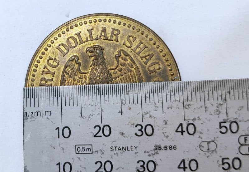 Ryg Dollar Shag - Stør reklamemønt (sølvdollar)