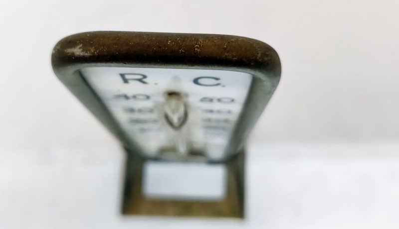 Termometer i porcelæn og messing. C. Hotman Aalborg
