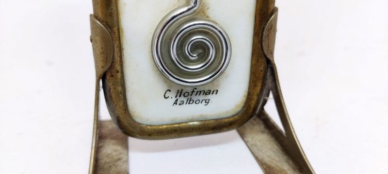 Termometer i porcelæn og messing. C. Hotman Aalborg