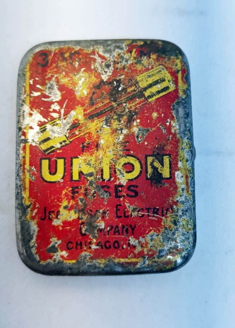 Union Fuses Chicago Ill. Lille blikdåse fra USA med gamle sikringer