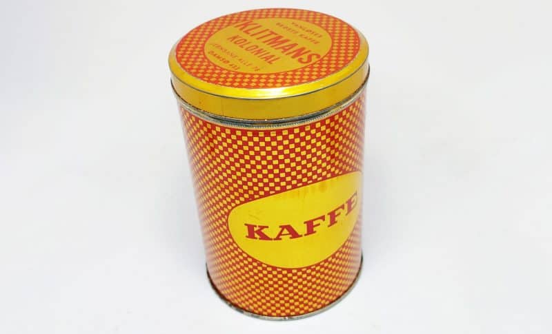 Vanløses Bedste Kaffe. Klitmans Kolonial Jernbane Alle 78 Damsø 433. Kaffedåse