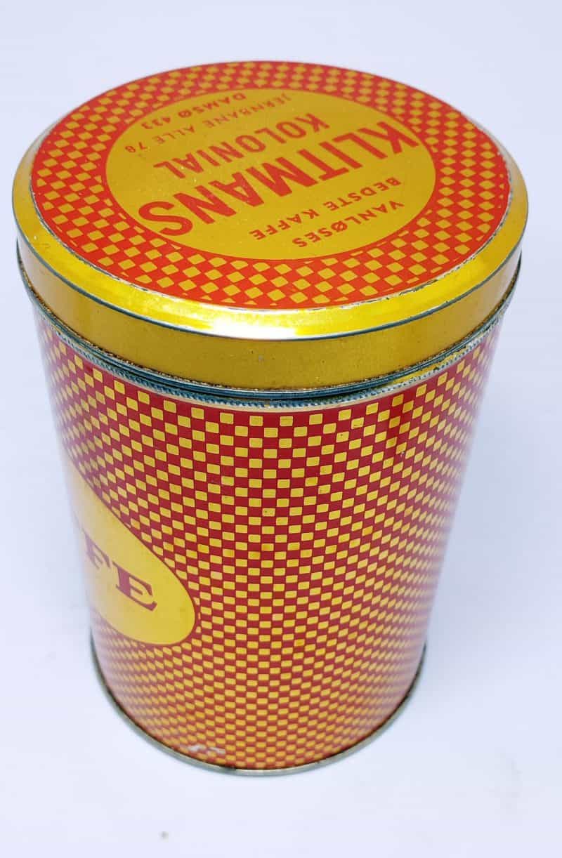 Vanløses Bedste Kaffe. Klitmans Kolonial Jernbane Alle 78 Damsø 433. Kaffedåse