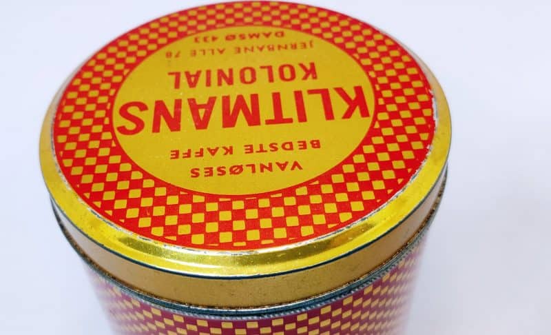 Vanløses Bedste Kaffe. Klitmans Kolonial Jernbane Alle 78 Damsø 433. Kaffedåse