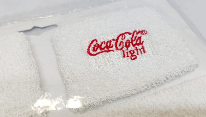 Originalt sæt Coca Cola Light reklame svedbånd (pandebånd + håndled)