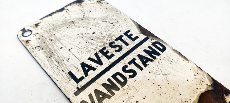 Emaljeskilt. Laveste Vandstand
