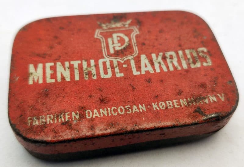 Menthol-Lakrids blikdåse fra Fabriken Danicosan København
