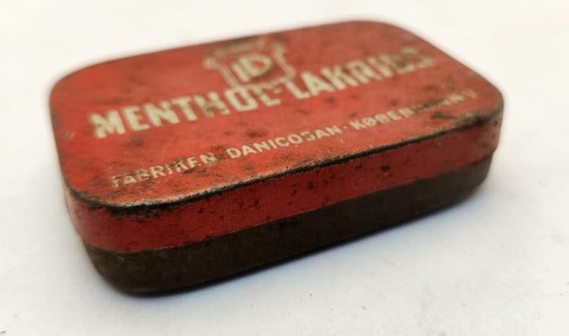 Menthol-Lakrids blikdåse fra Fabriken Danicosan København