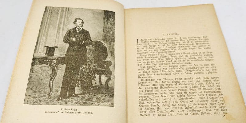 Jules Verne Rundt om Jorden i 80 dage - Bog. Første autoriserede danske udgave fra 1913