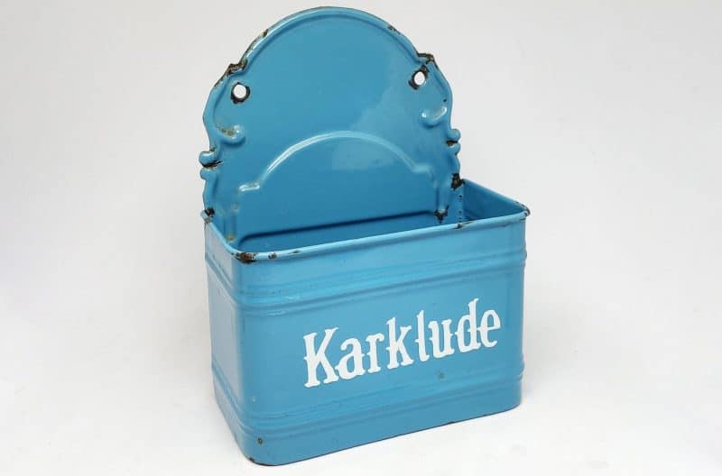 Karklude. Sjælden set Madam blå firkantet karkludsholder