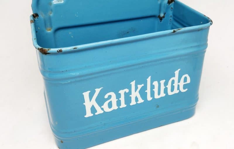 Karklude. Sjælden set Madam blå firkantet karkludsholder