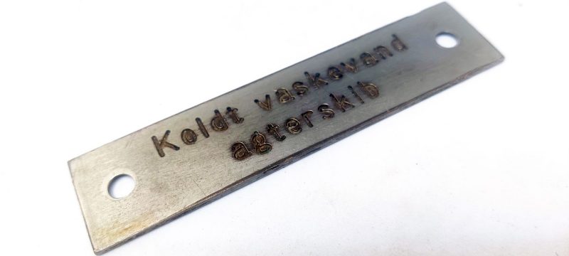 Koldt vaskevand agterskib - Lille skilt