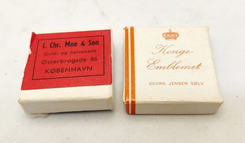 Chr. Moe & Søn. Østerbrogade 86 København. Konge-emblemet. Georg jensen Sølv