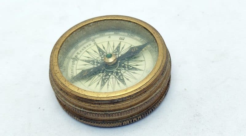 Stanley London Pocket Compass 1885. Messing