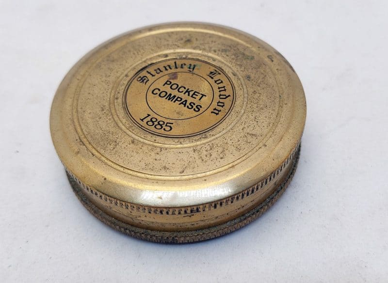 Stanley London Pocket Compass 1885. Messing