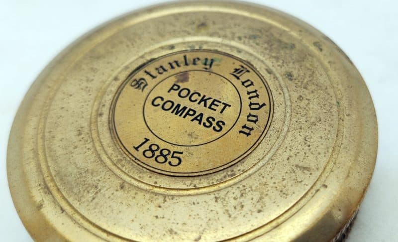 Stanley London Pocket Compass 1885. Messing