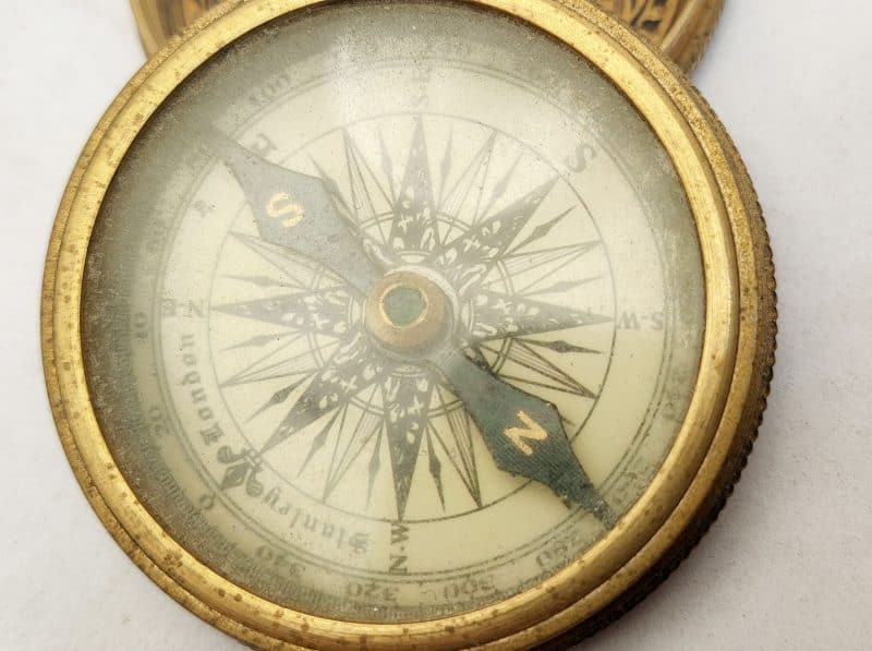 Stanley London Pocket Compass 1885. Messing