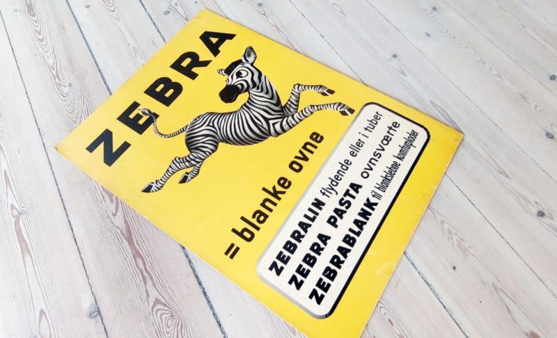 Zebra Ovnsværte. Blanke ovne. Papskilt