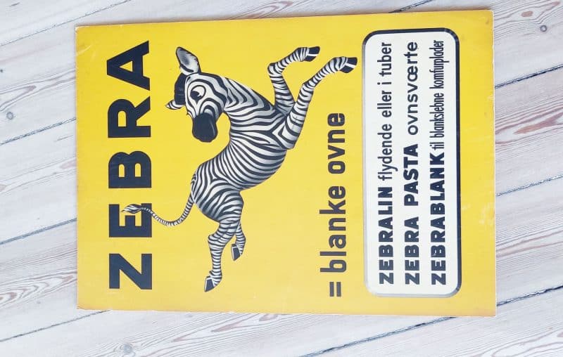 Zebra Ovnsværte. Blanke ovne. Papskilt