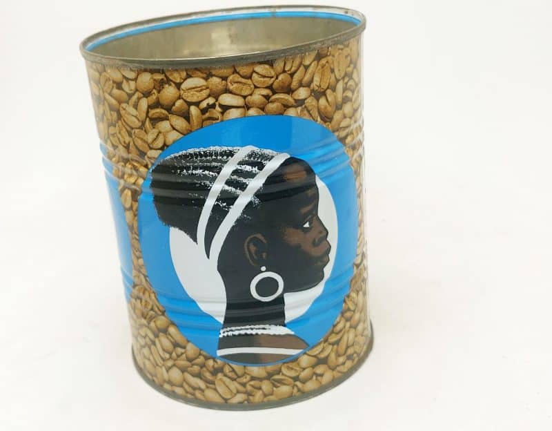 Mellemstor Friskmalet Cirkel Kaffe dåse i blik