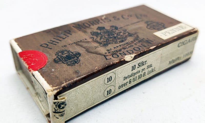 Philip Morris & Co Ltd. papæske. 10 stk Cigarer (tom)