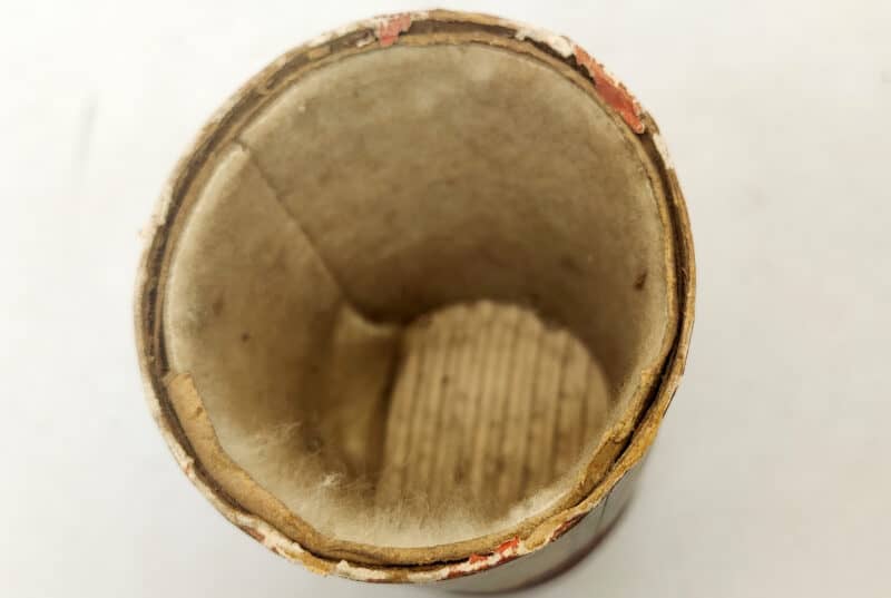 dison Gold Moulder Record. National Phonograph Co. Ltd. Clerkenwell Rd. London E.C. Voksrulle æske
