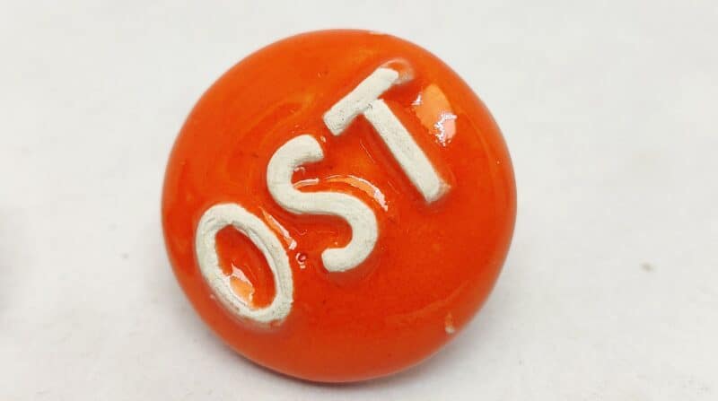 Osteholdere i keramik. Sæt af to. Orange. Mrk. OST