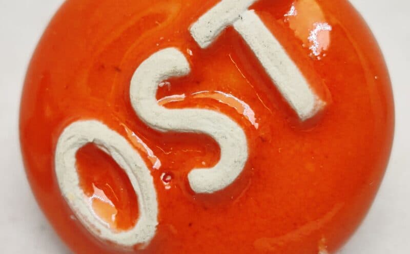 Osteholdere i keramik. Sæt af to. Orange. Mrk. OST