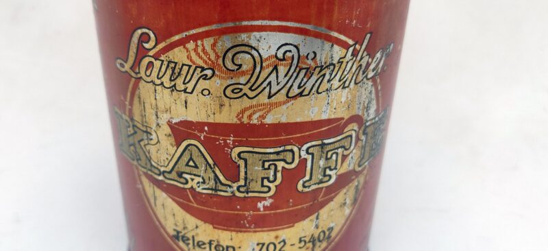 Laur. Winther Kaffe. Telefon 702-5402 Odense. Kaffedåse