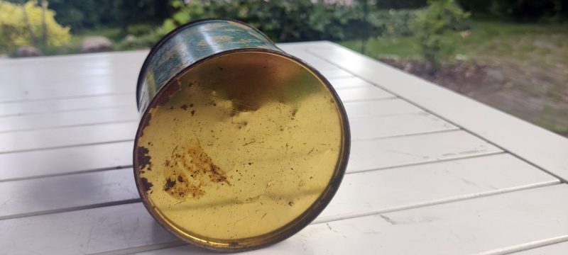 Kaffedåse blå med KAFFE på fronten