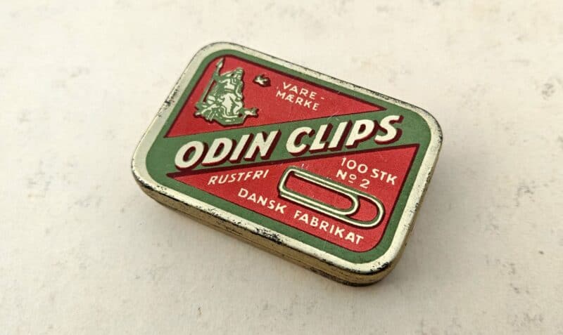 Odin Clips. Gammel blikdåse